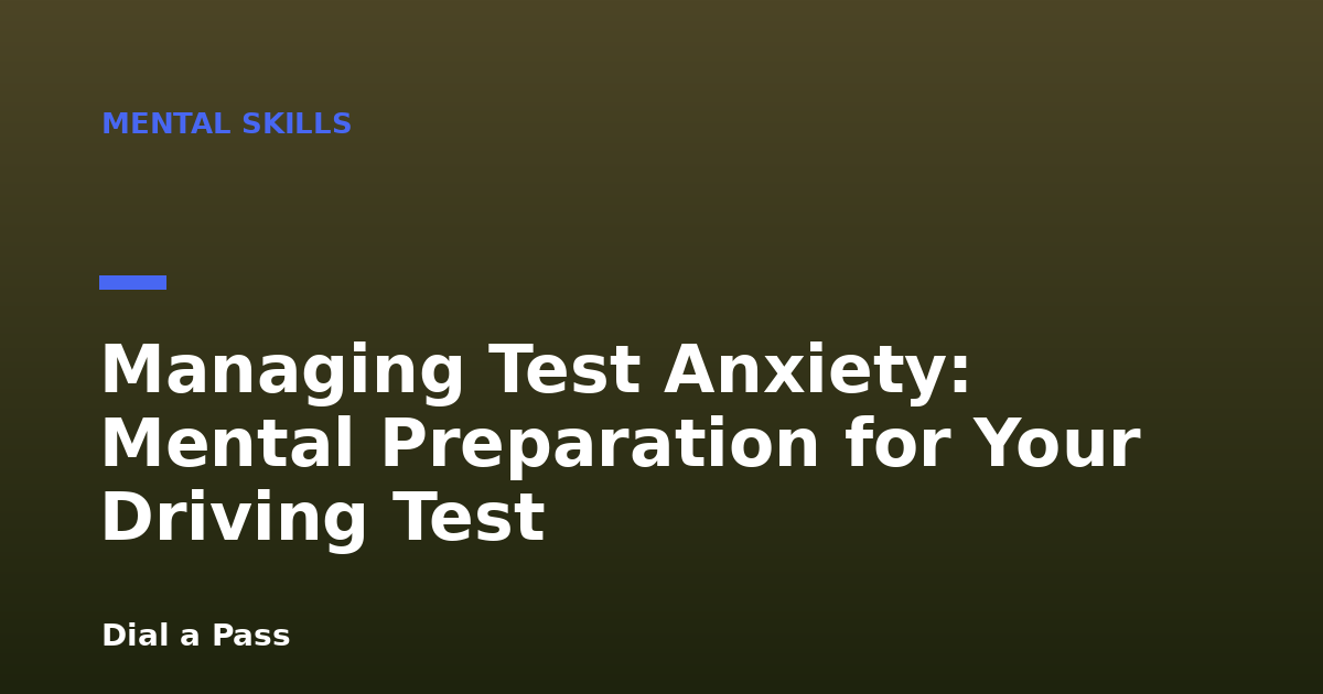 Managing Test Anxiety: Mental Preparation for Your Driving Test
